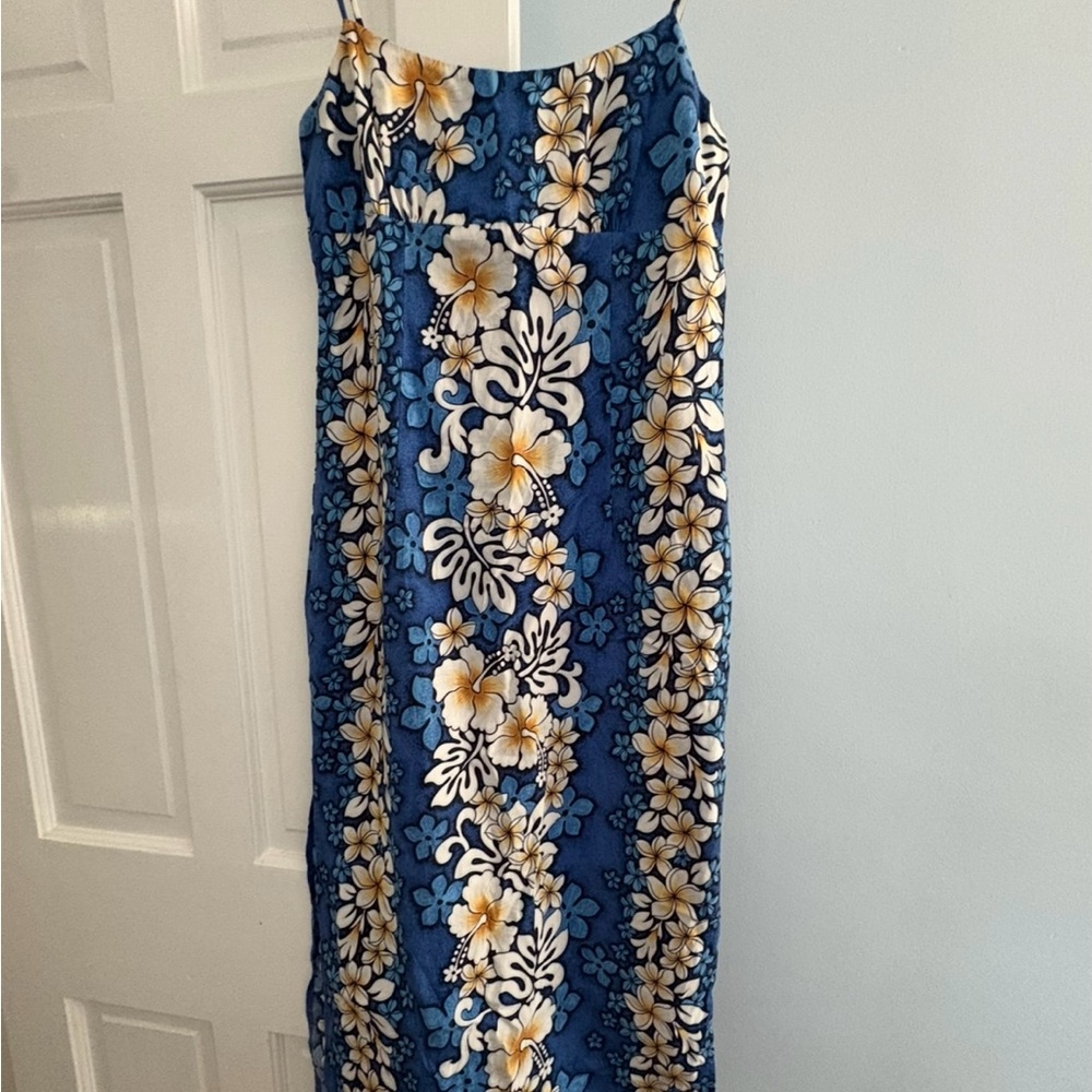 Floral Blue and White Dress